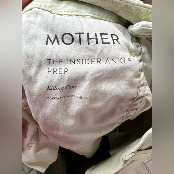 MOTHER The Insider Ankle Prep Killing Time Pants Chinos Washed Army Green Cotton - Picture 12 of 14